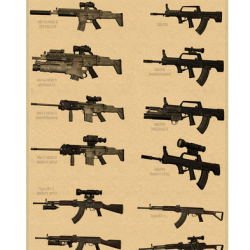 Affiche, poster vintage d'arme pour décoration, taille 30x21cm modèle 20
