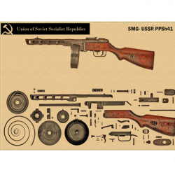 Affiche, poster vintage d'arme pour décoration, taille 30x21cm modèle 22