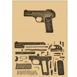 Affiche, poster vintage d'arme pour décoration, taille 30x21cm modèle 24