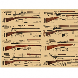 Affiche, poster vintage d'arme pour décoration, taille 30x21cm modèle 25