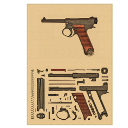 Affiche, poster vintage d'arme pour décoration, taille 30x21cm modèle 26