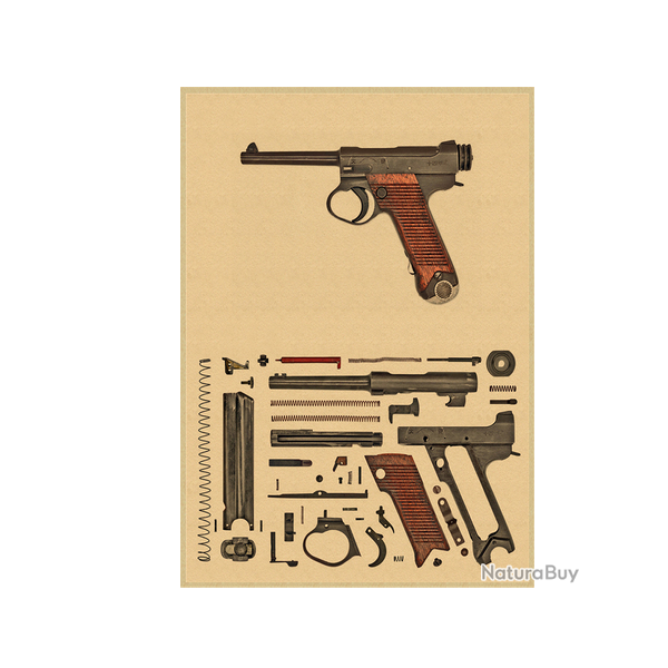 Affiche, poster vintage d'arme pour dcoration, taille 30x21cm modle 26