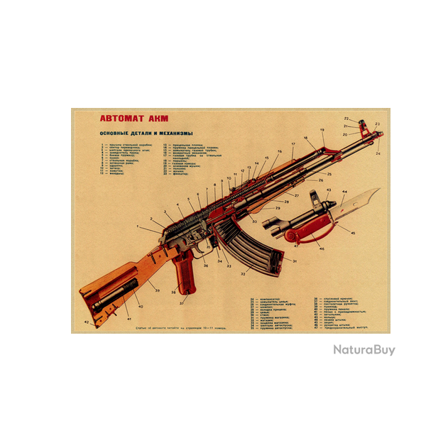 Affiche, poster vintage d'arme pour dcoration, taille 42x30cm modle 2