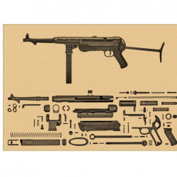 Affiche, poster vintage d'arme pour décoration, taille 42x30cm modèle 9