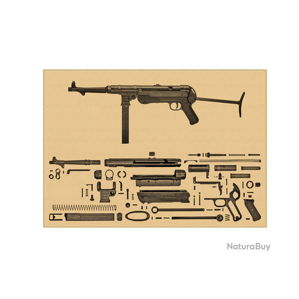 Affiche, poster vintage d'arme pour dcoration, taille 42x30cm modle 9