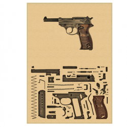 Affiche, poster vintage d'arme pour décoration, taille 42x30cm modèle 10