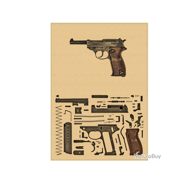 Affiche, poster vintage d'arme pour dcoration, taille 42x30cm modle 10