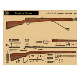 Affiche, poster vintage d'arme pour décoration, taille 42x30cm modèle 12