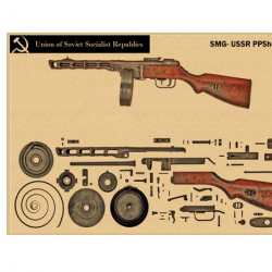Affiche, poster vintage d'arme pour décoration, taille 42x30cm modèle 15
