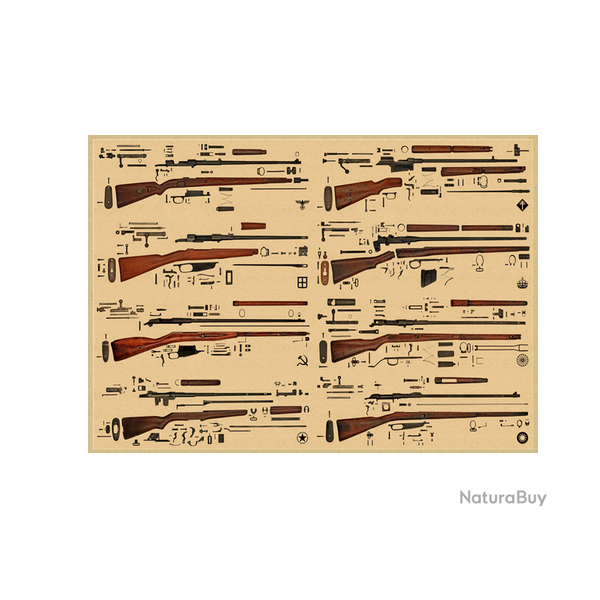 Affiche, poster vintage d'arme pour dcoration, taille 42x30cm modle 23