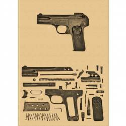 Affiche, poster vintage d'arme pour décoration, taille 42x30cm modèle 24