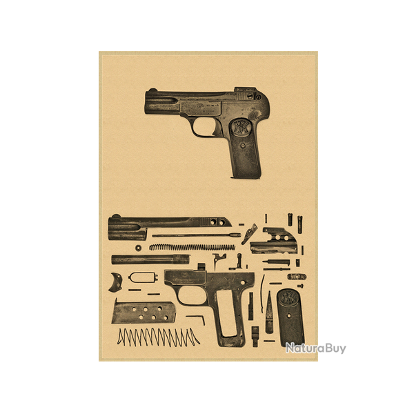 Affiche, poster vintage d'arme pour dcoration, taille 42x30cm modle 24