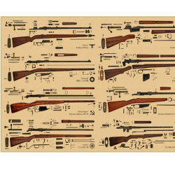 Affiche, poster vintage d'arme pour décoration, taille 42x30cm modèle 25