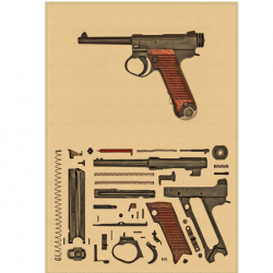 Affiche, poster vintage d'arme pour décoration, taille 42x30cm modèle 26