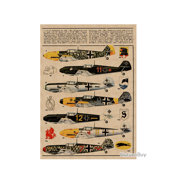 Affiche, poster vintage d'avion pour dcoration, taille 21x30cm modle 5