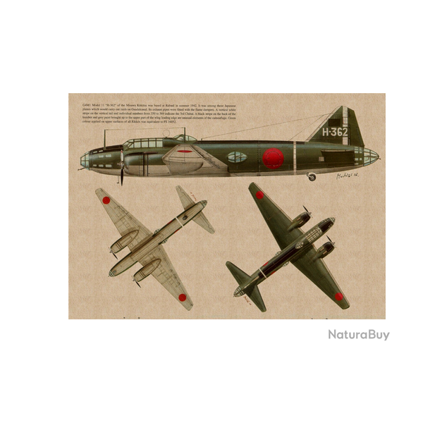 Affiche, poster vintage d'avion pour dcoration, taille 21x30cm modle 15
