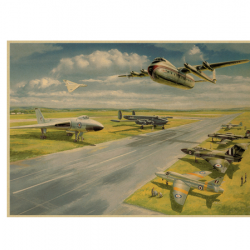 Affiche, poster vintage d'avion couleur pour décoration, taille 30x21cm modèle 1
