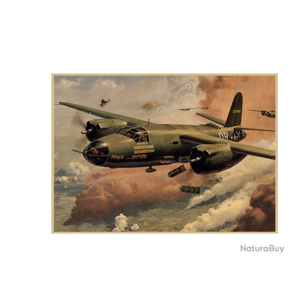 Affiche, poster vintage d'avion couleur pour dcoration, taille 30x21cm modle 3