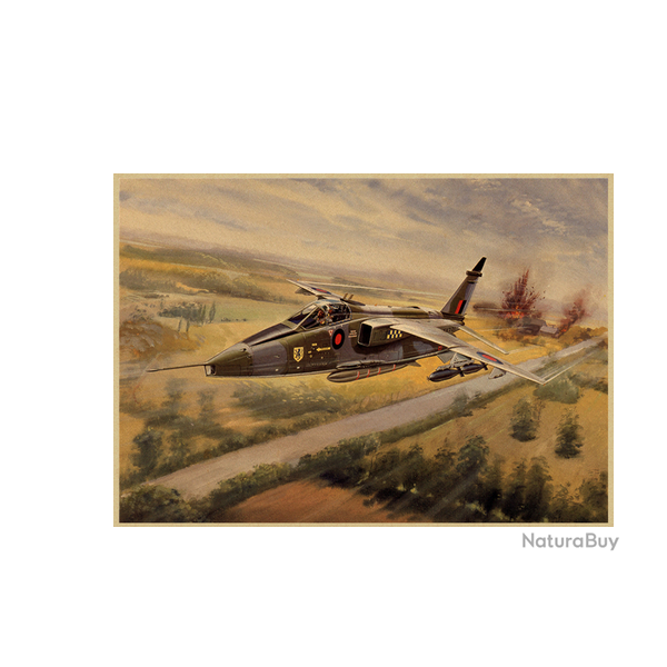 Affiche, poster vintage d'avion couleur pour dcoration, taille 30x21cm modle 4