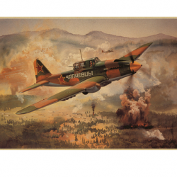 Affiche, poster vintage d'avion couleur pour décoration, taille 30x21cm modèle 7