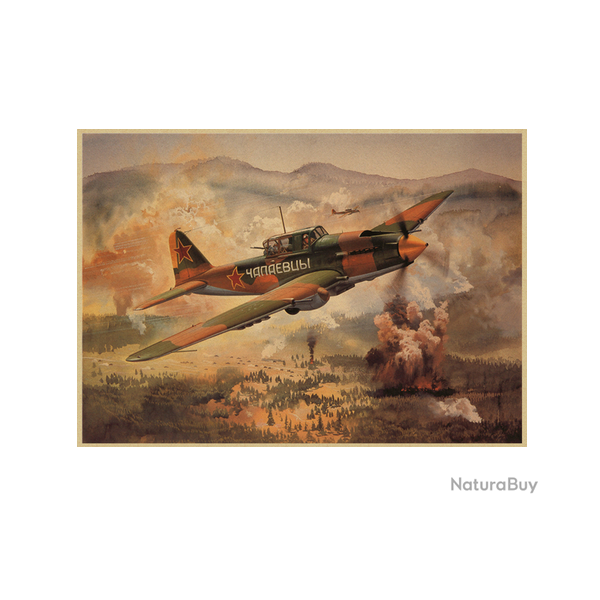 Affiche, poster vintage d'avion couleur pour dcoration, taille 30x21cm modle 7