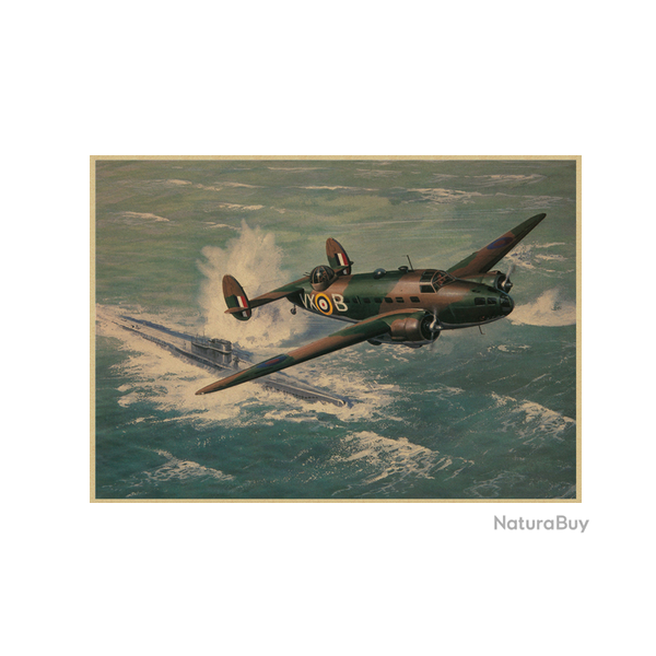 Affiche, poster vintage d'avion couleur pour dcoration, taille 30x21cm modle 8