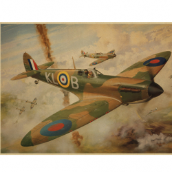 Affiche, poster vintage d'avion couleur pour décoration, taille 30x21cm modèle 9