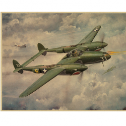 Affiche, poster vintage d'avion couleur pour décoration, taille 30x21cm modèle 12