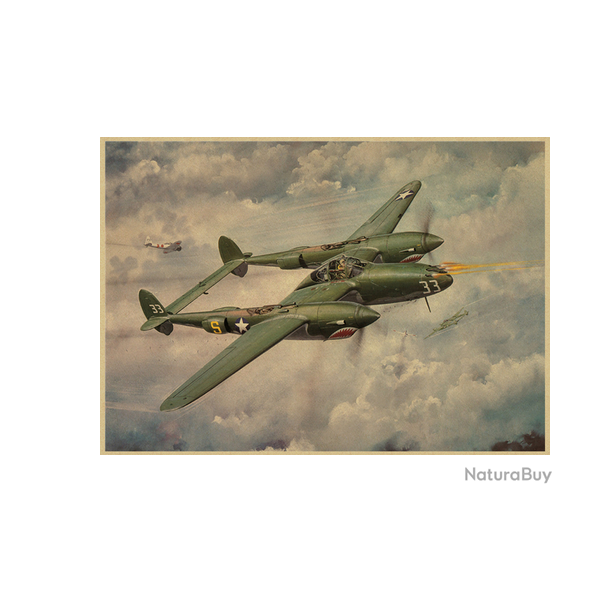 Affiche, poster vintage d'avion couleur pour dcoration, taille 30x21cm modle 12