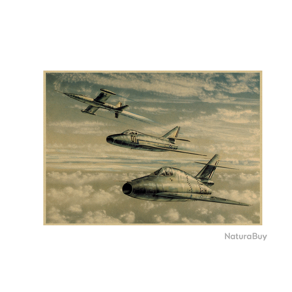 Affiche, poster vintage d'avion couleur pour dcoration, taille 30x21cm modle 14