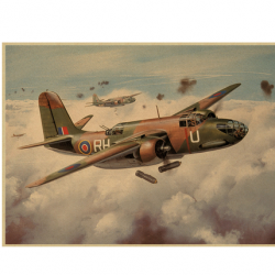Affiche, poster vintage d'avion couleur pour décoration, taille 30x21cm modèle 15