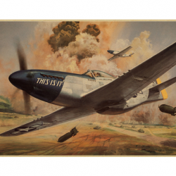 Affiche, poster vintage d'avion couleur pour décoration, taille 30x21cm modèle 16