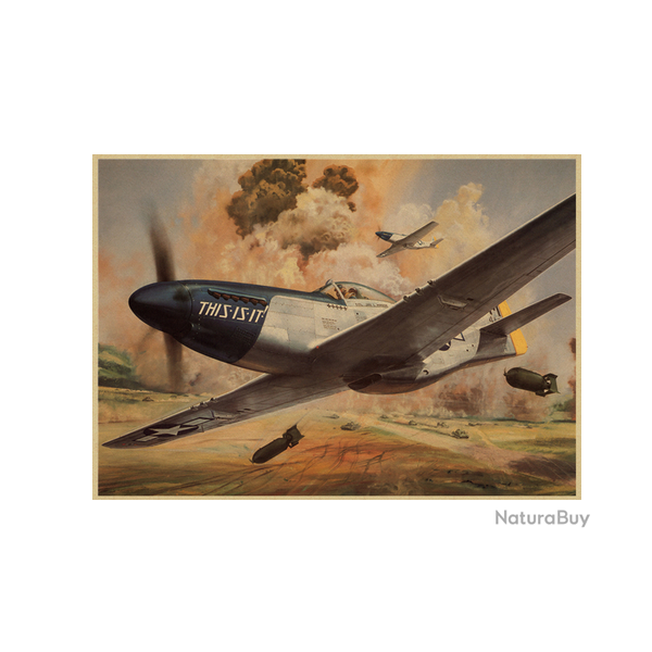 Affiche, poster vintage d'avion couleur pour dcoration, taille 30x21cm modle 16