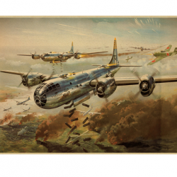 Affiche, poster vintage d'avion couleur pour décoration, taille 30x21cm modèle 19