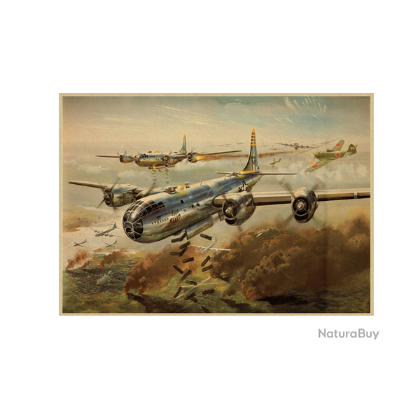 Affiche, poster vintage d'avion couleur pour dcoration, taille 30x21cm modle 19