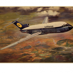 Affiche, poster vintage d'avion couleur pour décoration, taille 30x21cm modèle 20