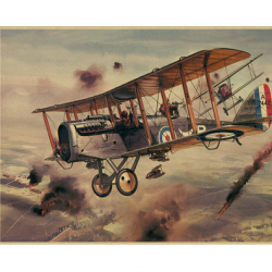 Affiche, poster vintage d'avion couleur pour décoration, taille 30x21cm modèle 21