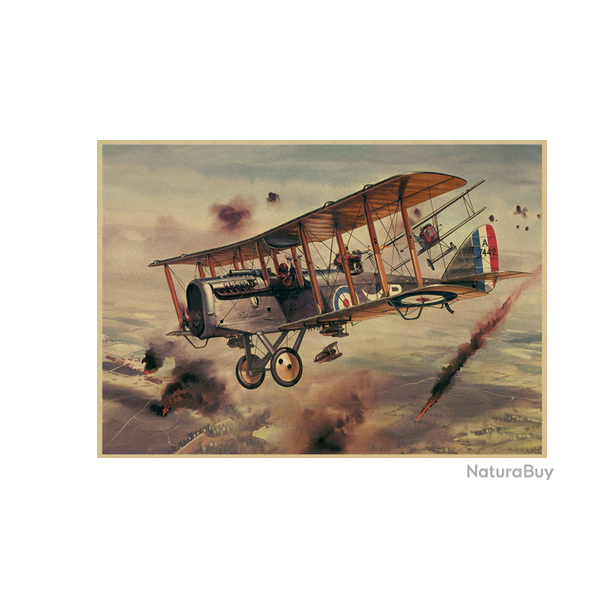 Affiche, poster vintage d'avion couleur pour dcoration, taille 30x21cm modle 21