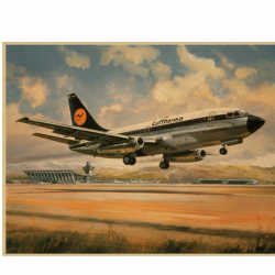 Affiche, poster vintage d'avion couleur pour décoration, taille 30x21cm modèle 22