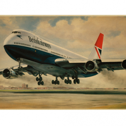 Affiche, poster vintage d'avion couleur pour décoration, taille 30x21cm modèle 23