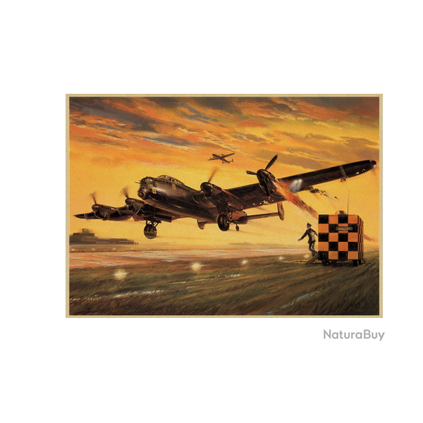 Affiche, poster vintage d'avion couleur pour dcoration, taille 30x21cm modle 24