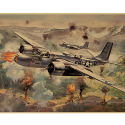 Affiche, poster vintage d'avion couleur pour décoration, taille 30x21cm modèle 27