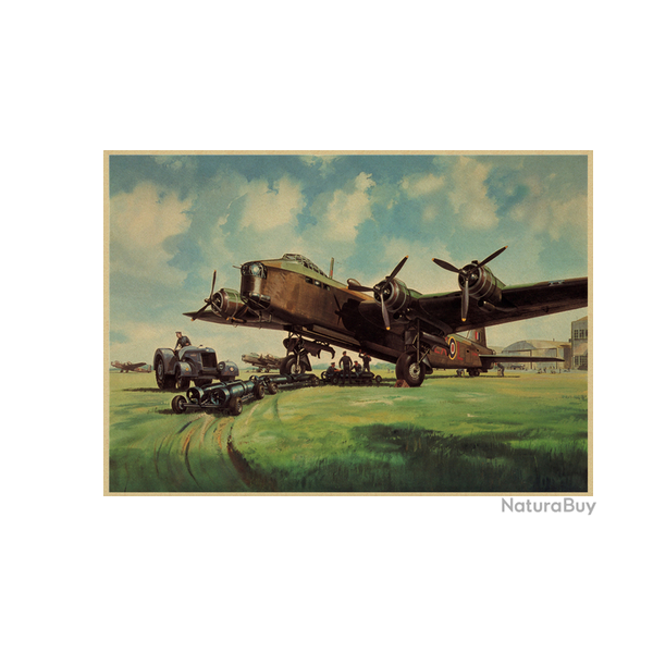 Affiche, poster vintage d'avion couleur pour dcoration, taille 30x21cm modle 28