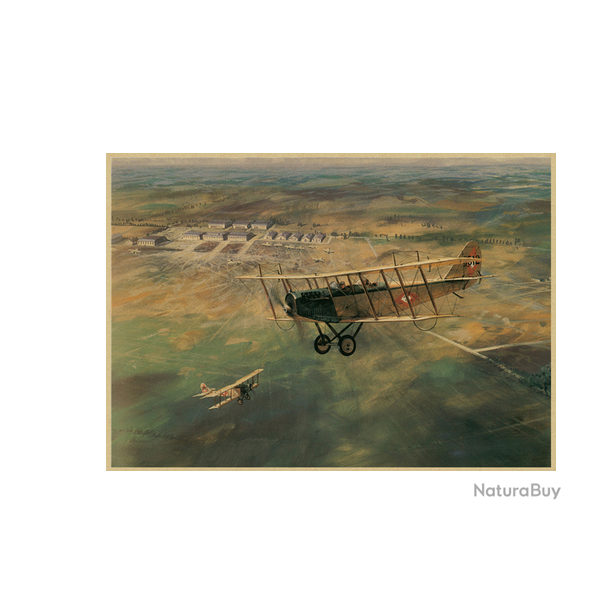 Affiche, poster vintage d'avion couleur pour dcoration, taille 42x30cm modle 6