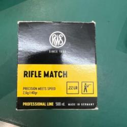 Munition 22lr rws rifle match par 500