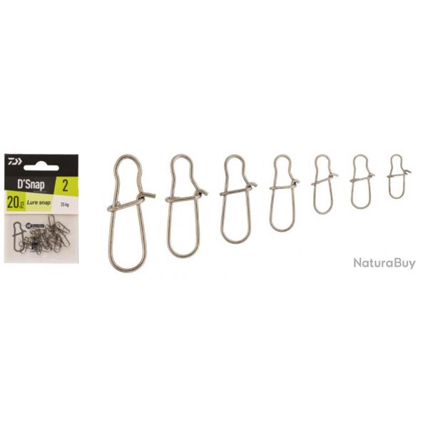 Agrafe Daiwa Lure Snap 13kg n0 par 20