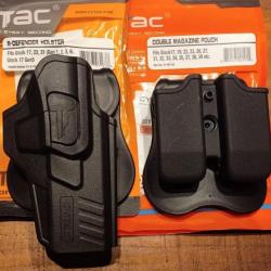 Pack Holster Glock 17 + double porte chargeurs