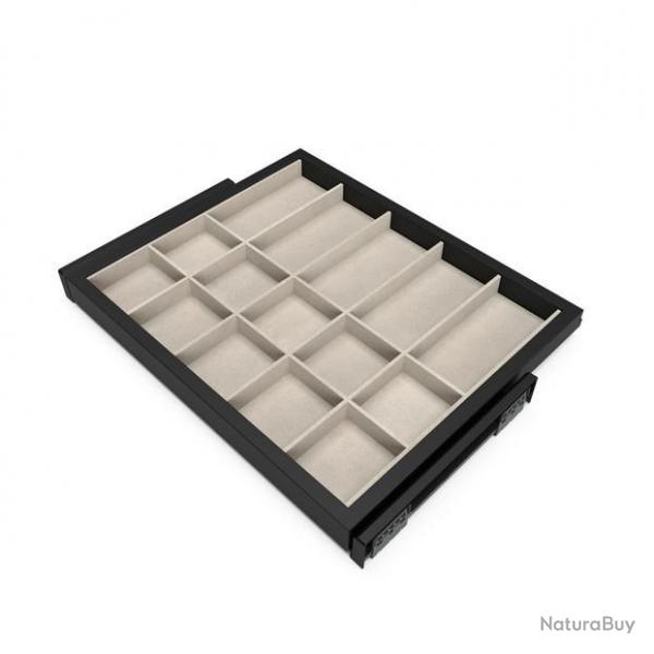 Kit tiroir d'organisation Emuca avec glissires  fermeture douce pour armoire module 600mm noir tex