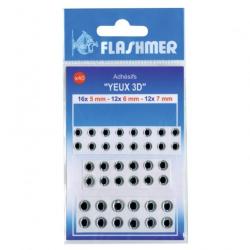 Pochette de 40 Yeux 3D Argent Flashmer - 5/6/7 mm