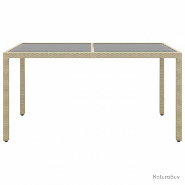 Mobilier  dner jardin 5 pcs Rsine tresse verre tremp Beige